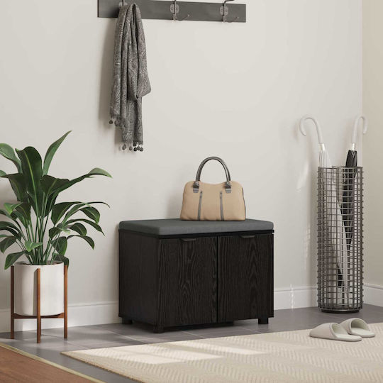 Entry Furniture with Bench Μαύρη Οξυά 60x38x46cm