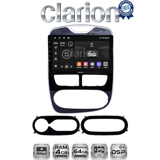 Clarion Auto-Audiosystem für Renault Clio 2012 > 2015 (Bluetooth/USB/WiFi/GPS/Apple-Carplay/Android-Auto)