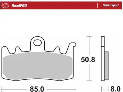 Moto-master Metallic Motorcycle Brake Pads 408005 1 Set 1 Caliper