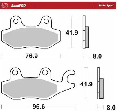 Moto-master Metallic Motorcycle Brake Pads 402905 1 Set 1 Caliper