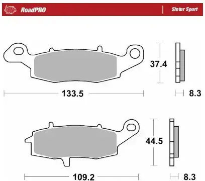 Moto-master Metallic Motorcycle Brake Pads 404105 1 Set 1 Caliper