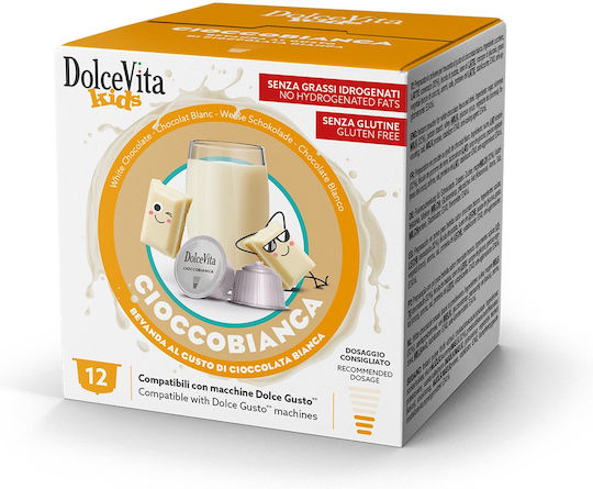 Capsule Compatibile Dolce Gusto Dolce Vita Ciocolată Albă 12 Bucăți