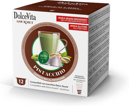 Κάψουλες Dolce Gusto Συμβατές Dolce Vita Pistacchio Φυστίκι 12 Τεμάχια