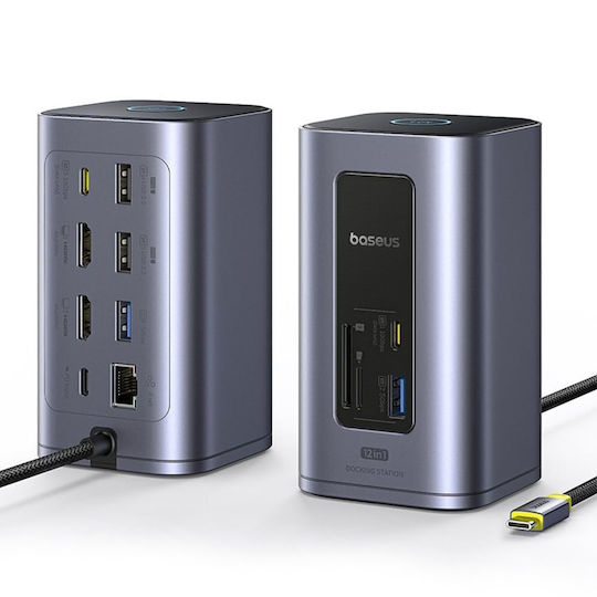 Baseus NU1 Air Spacemate USB-C Docking Station με HDMI 4K PD Ethernet Γκρι