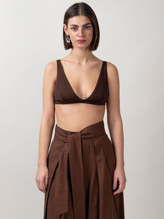 Helmi Bralette Dreiecks-Bustier Elastisch Braun