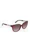 Swarovski Women's Sunglasses with Red Plastic Frame and Black Gradient Lens