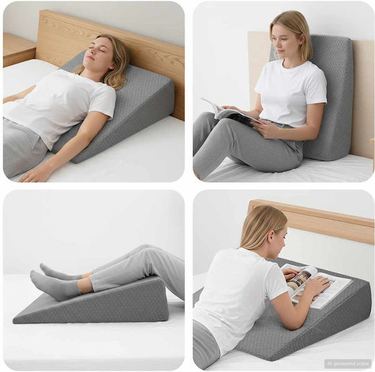 vidaXL Pernă Wedge cu Memory Foam 69x64x19cm în culoare Gri 42020205