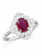 Ring with Zircon made of Silver Gold Plated