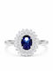 Ring with Zircon made of Silver Gold Plated