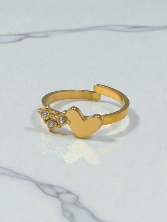 Chevalier Ring made of Steel Gold Plated