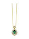Kontopoulos Necklace Rosette from Gold Plated Silver with Zircon