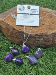 Necklace Purple Agate – Natural Semi Precious Stone