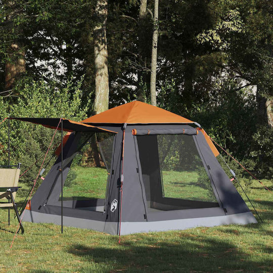 vidaXL Summer Camping Tent Grey with Double Cloth for 3 People 205x205x143cm