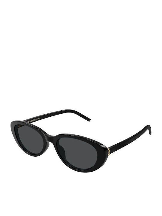 Ysl Women's Sunglasses with Black Plastic Frame and Black Lens