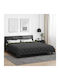vidaXL Duvet Cover Queen 220x260 Green, Anthracite