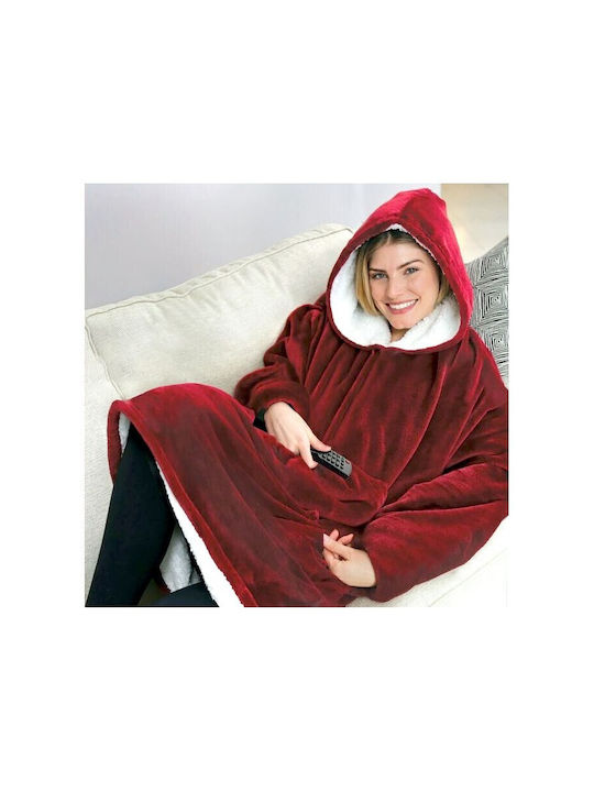VTgroup Κουβέρτα Fleece με Μανίκια 80x80εκ. Κόκκινη