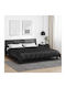 vidaXL Double Blanket 200x240cm Black