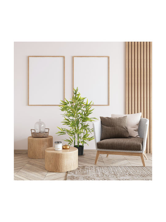 Homcom Artificial Bamboo Plant Height 90 Cm 504 Peva Pp Leaves Green Cement Pot Ø15x12.5 Cm 830-669v00gn