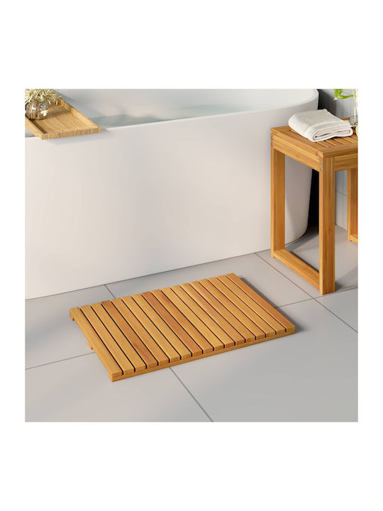 vidaXL Non-Slip Bath Mat Wooden 42025254 Coffee 60x40cm