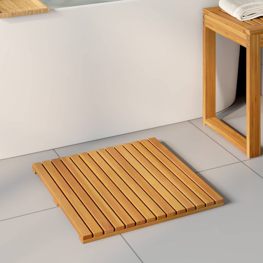 vidaXL Wooden Bath Mat 42025255 Brown 50x50cm