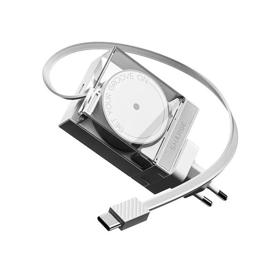 Sharge Ladegerät mit Integriertem USB-C-Kabel 65 W Power Delivery Weiß (Retractable 65)