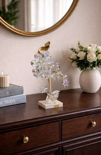 Decorative Crystal Flower Bonsai De Cristal Marble Base 14x7x27cm Galifas 9126420 Galifas