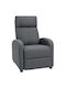 Relax Armchair with Footstool Gray 69x87x100.5cm
