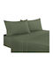 Sheet Sets Single with Elastic 100x200+30cm. Haki 3pcs