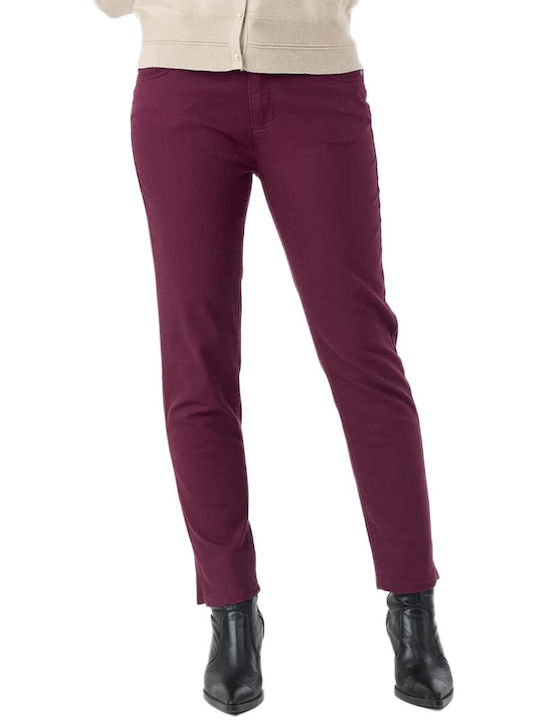 Jensen Jane Women's Fabric Trousers Narrow Purple