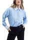 Langärmelig Damen Hemd Blue/white