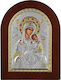 Prince Silvero Icon Panagia Immaculate Brown Wood Silver 4x6cm
