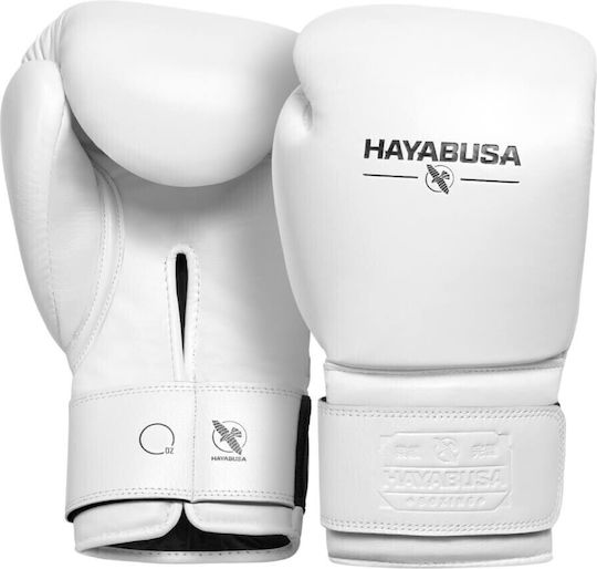 Hayabusa Pro Velcro Boxhandschuhe Leder für Kampf Weiß