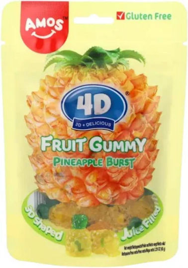Amos 4d Pineapple Burst Fruit Gummy Candy Χγ 65gr
