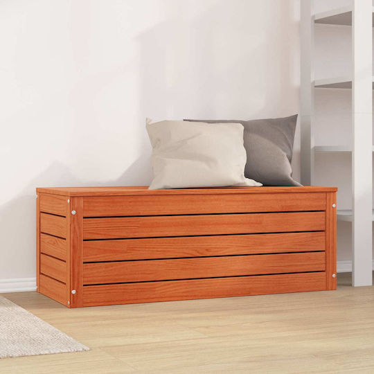 vidaXL Hölzernes Aufbewahrungsbox mit Deckel Braun 89x36.5x33cm 1Stück
