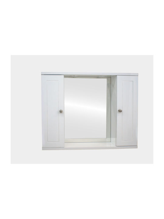 Piccadilly Bathroom Mirror with Cabinet 72x60cm White
