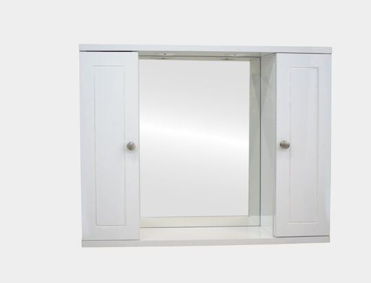 Piccadilly Καθρέπτης Μπάνιου με Ντουλάπι 72x60cm Λευκός