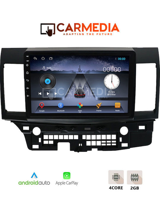 Carmedia Auto-Audiosystem für Mitsubishi Lancer 2008 mit Touchscreen 10" Bluetooth USB Eingebautes Wi-Fi GPS Apple CarPlay Android Auto