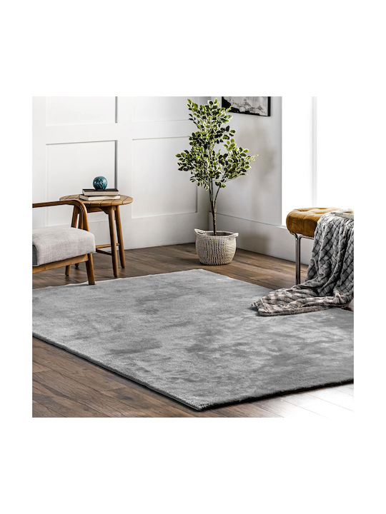 Deluxe Χαλί Ορθογώνιο Γούνινο Γκρι 150x210cm