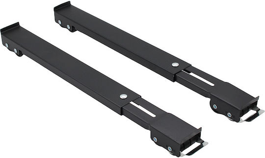 Washing Machine Oven Refrigerator Base Expandable 44-69x4.8x4 cm Black Wheels Keskor 47659