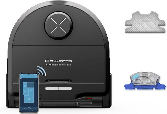 Rowenta X-Plorer Serie 220 Aspirator Robot cu Cartografiere Laser și Putere de Aspirație 5600Pa Neagră