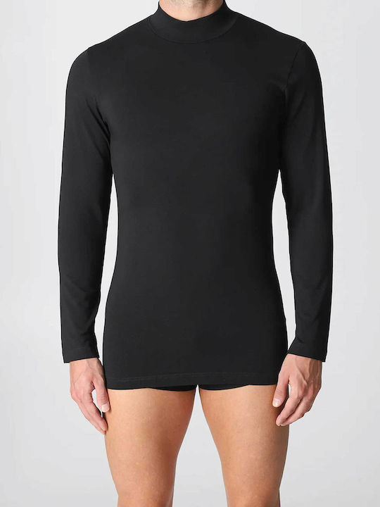 Tricou De Corp Pentru Bărbați Mânecă Lungă Negru