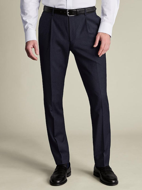 Trousers in Straight Line Dark Blue