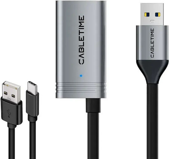 Cabletime USB 3.0 Кабел USB-A мъжки - Черен 5м CT-AMAFA3-AG5