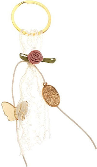 Bellissimo Christening Charm Keychain White 50pcs