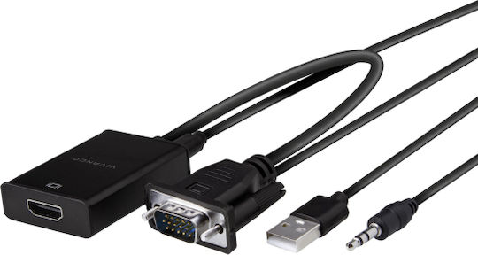 Vivanco Convertor HDMI / VGA masculin în HDMI / VGA feminin 1buc
