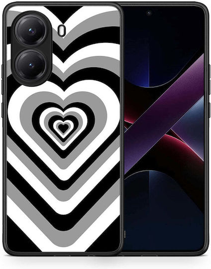 Husă Neagră Hearts Xiaomi Poco X7 Pro Huse Telefoane