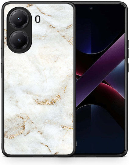 Husă Xiaomi Poco X7 Pro Marmură Aurie Albă