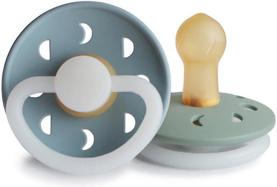 Frigg Moon Phase Πιπίλες Καουτσούκ Νυκτός Stone Blue/Sage για 0-6 μηνών 2τμχ
