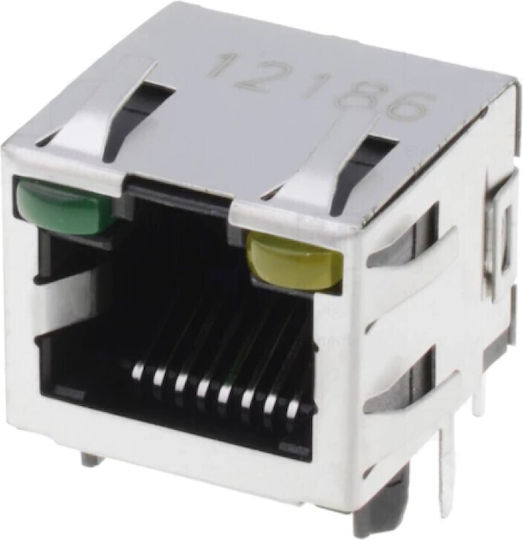 Гнездо RJ45 8-пиново Cat 5 Екрантирано Система С LED 8p8c 2-406549-4