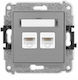 Icon Dual Computer Netzwerksteckdose Mechanismus 2xrj45 Cat 5e 8-polig Matt Grau 27igk-2